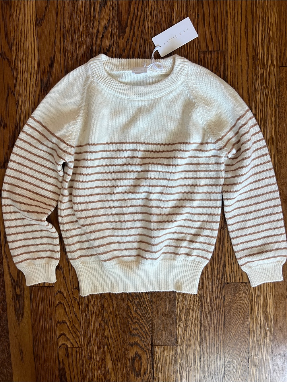 NWT Kids Jamie Kay Cream Sweater with Tan Stripes